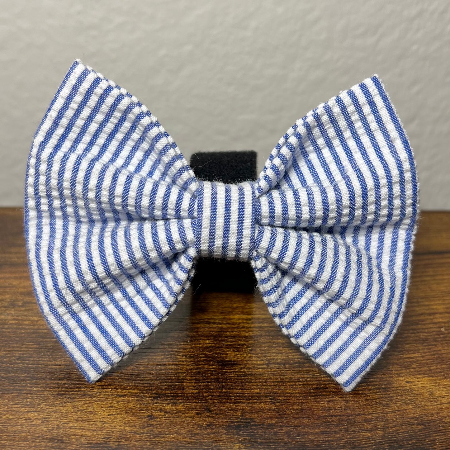 Blue Seersucker Bow tie