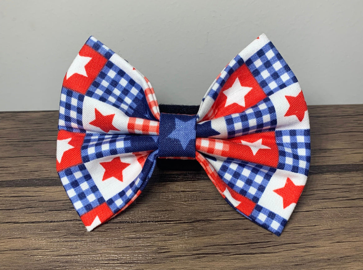 Patriotic Plaid Bow tie