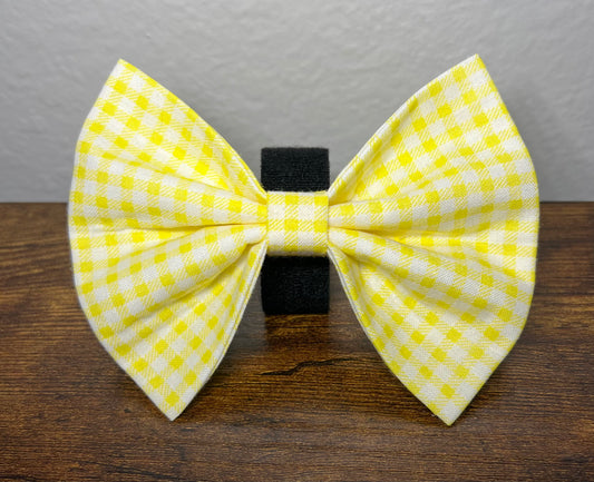 Yellow Gingham Bow tie