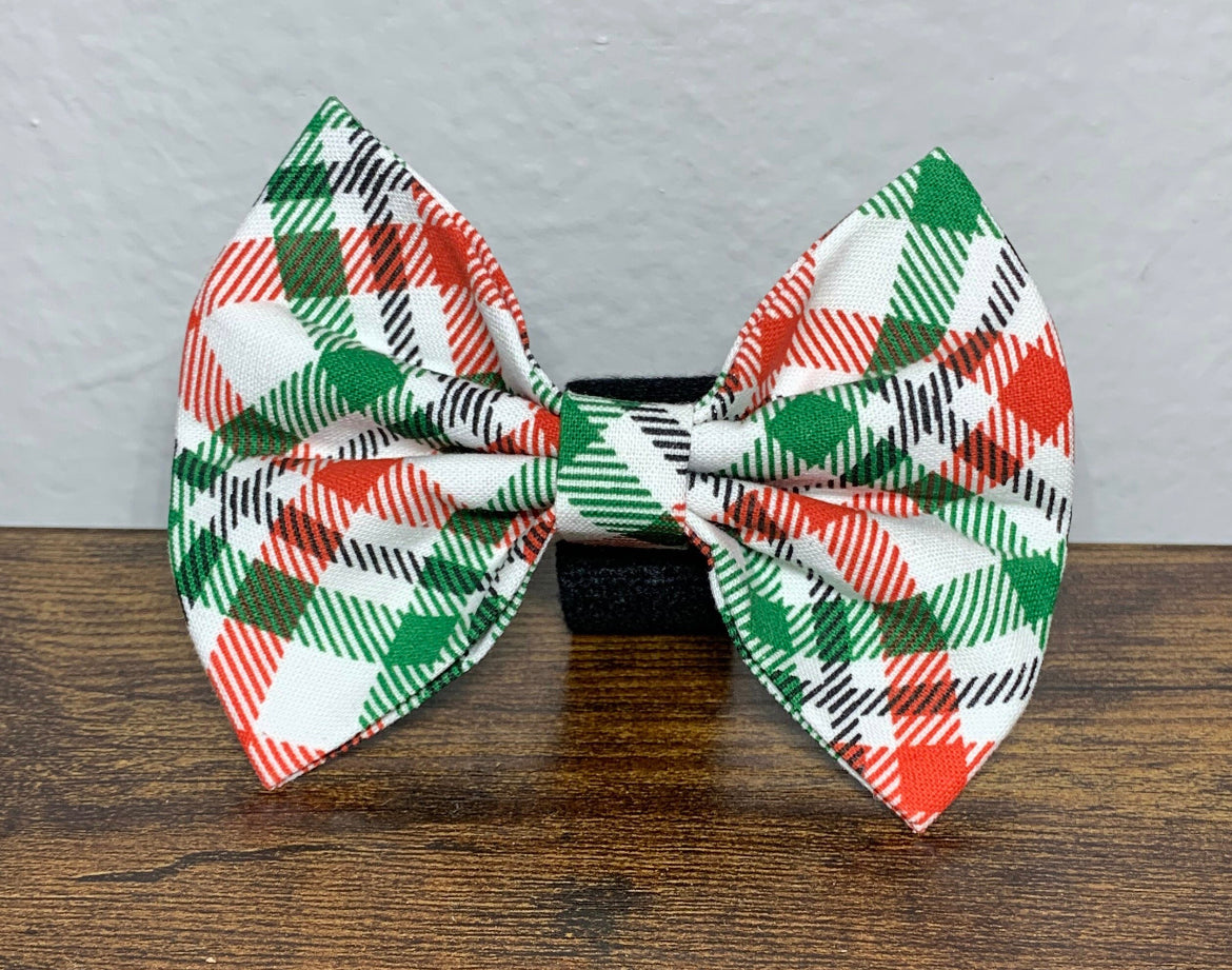 Red and Green Plaid Bow tie