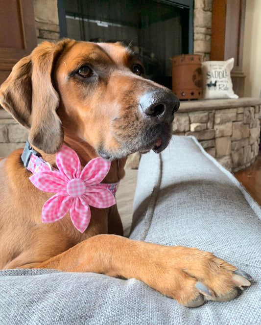 Pink Gingham Flower