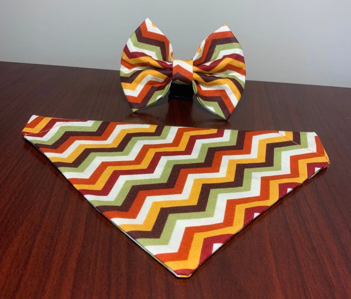 Fall Chevron Bow tie