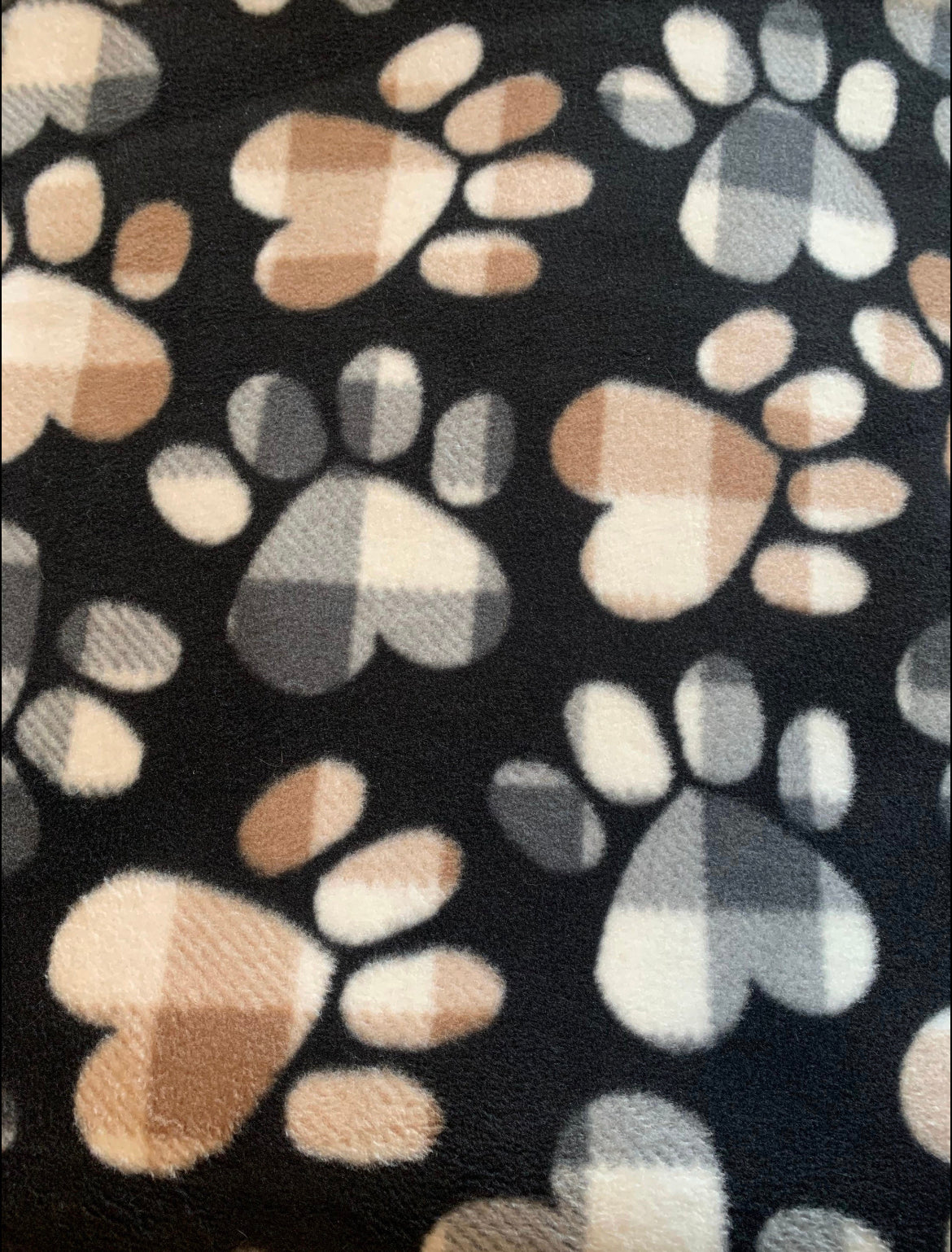 Black and Brown Paw Print Blanket